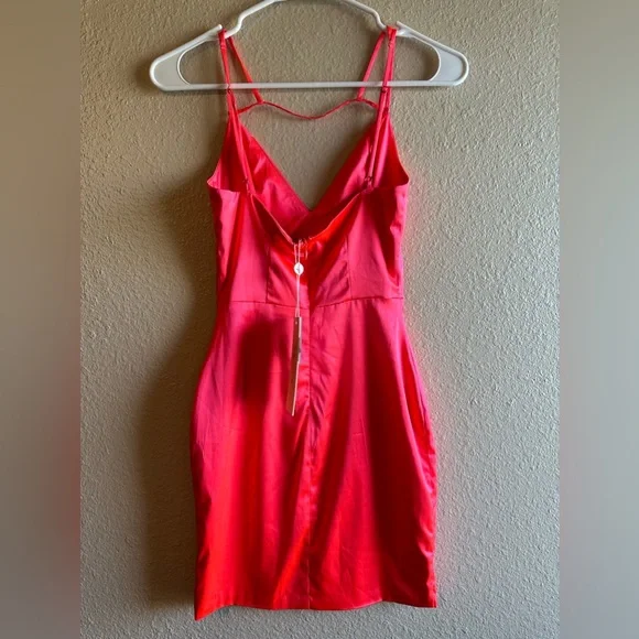 Oh Polly Neon Pink Mini Dress. - Picture 2 of 4